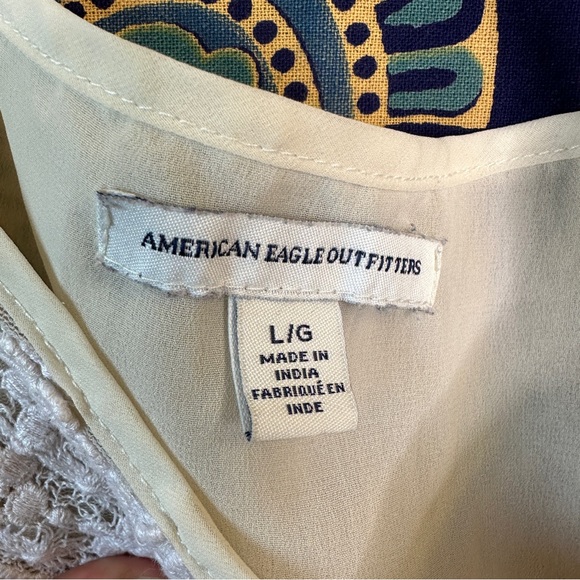 American eagle lace embroidered cream tank top blouse - Picture 5 of 8